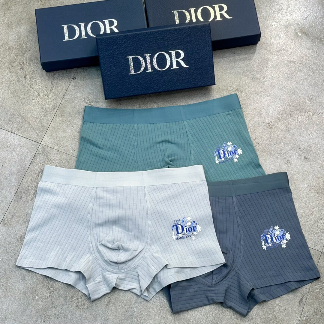 Dior Teal White Grey Small Wordmark Boxer Briefs, image 1