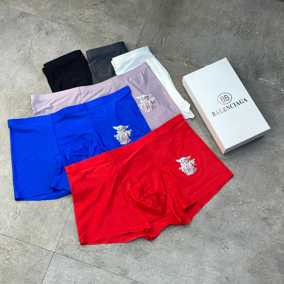 Balenciaga Red Blue White Gold Crest Boxer Briefs, image 1