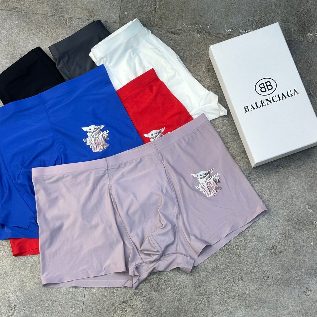 Balenciaga Red Blue White Gold Crest Boxer Briefs, image 3