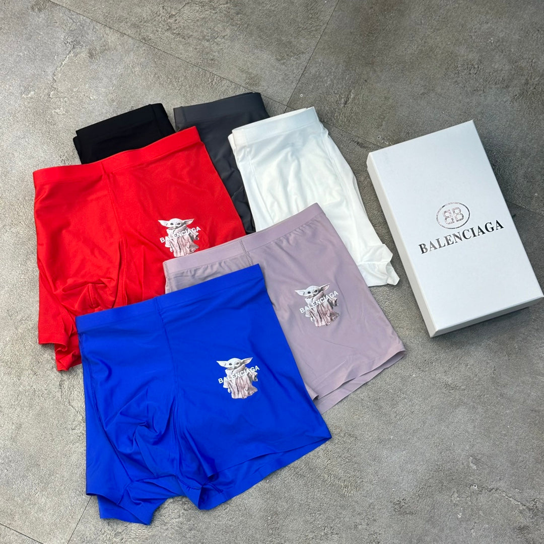 Balenciaga Red Blue White Gold Crest Boxer Briefs, image 5