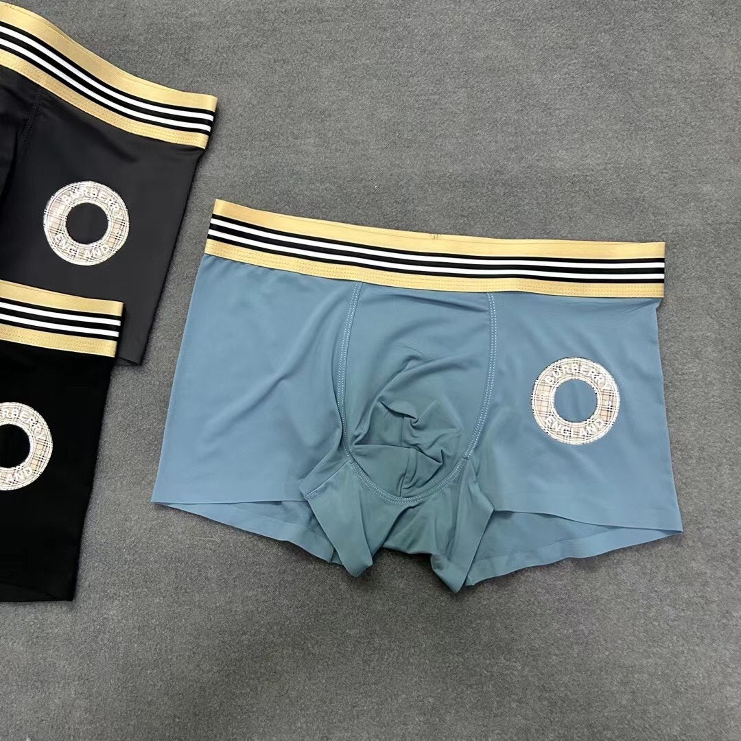 Burberry Teal Black Burgundy Round Leg Stripe Waist Boxer Briefs, image 8