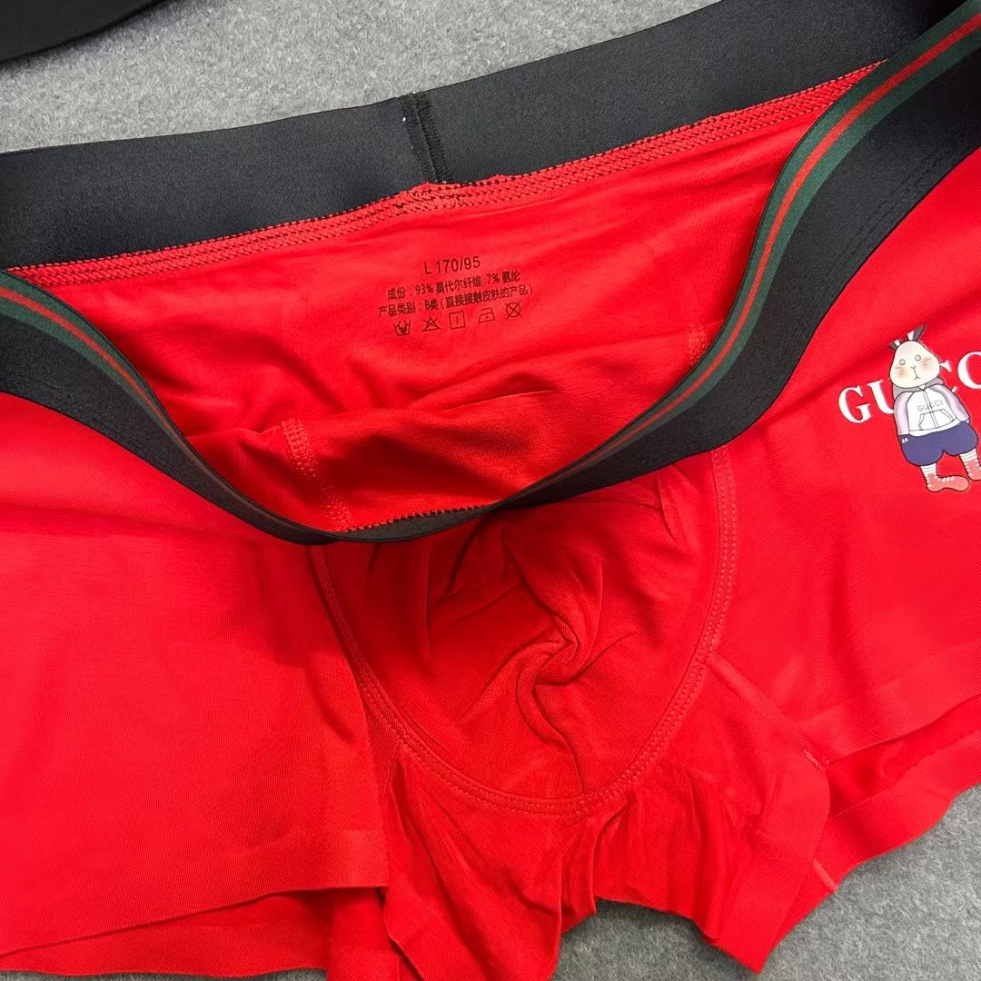 Gucci Red Black Navy Small Figure Boxer Briefs, image 8