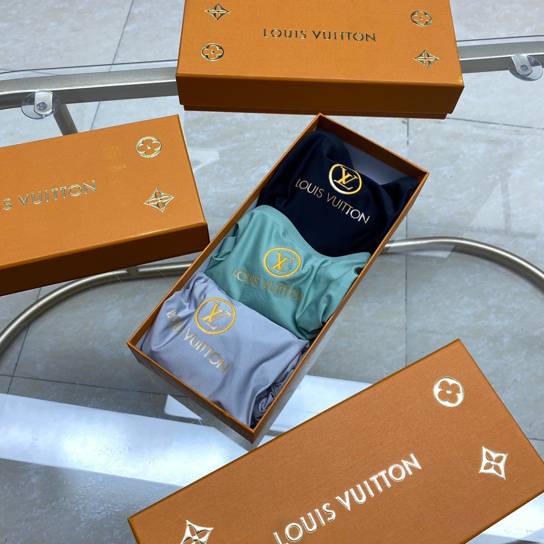 Louis Vuitton Boxed Blue Ornamental Panel Boxer Briefs, image 1