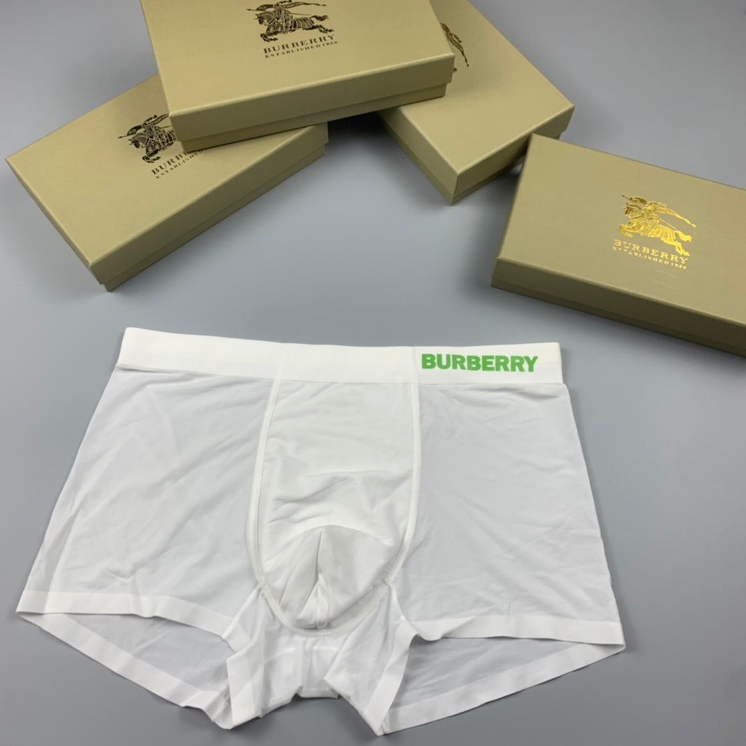 Burberry Grey Neon Green Waist Letters Boxer Briefs, image 4