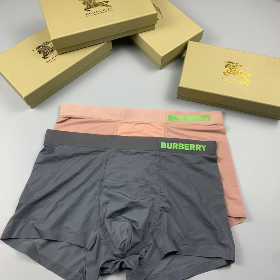 Burberry Grey Neon Green Waist Letters Boxer Briefs, image 6