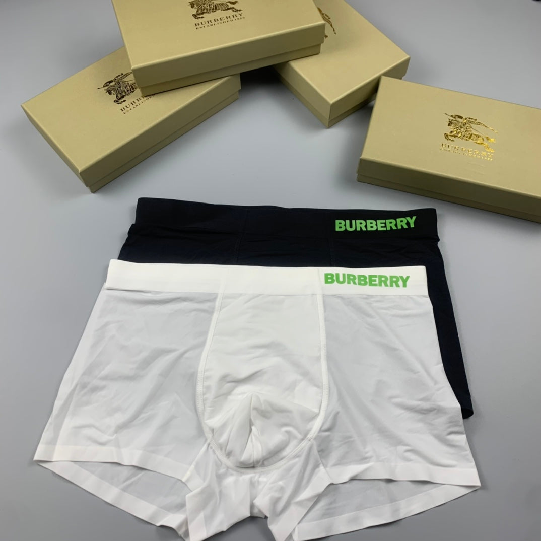 Burberry Grey Neon Green Waist Letters Boxer Briefs, image 5