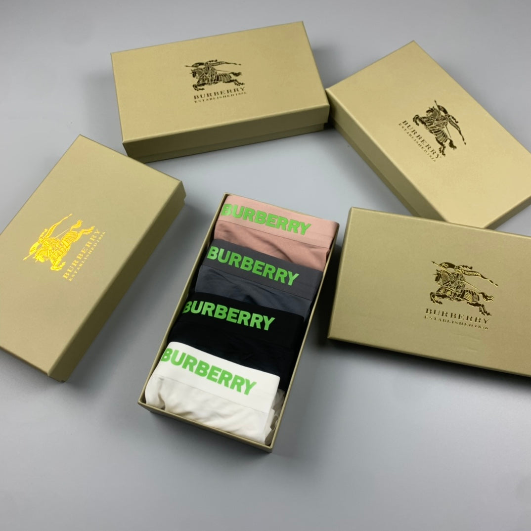 Burberry Grey Neon Green Waist Letters Boxer Briefs, image 8