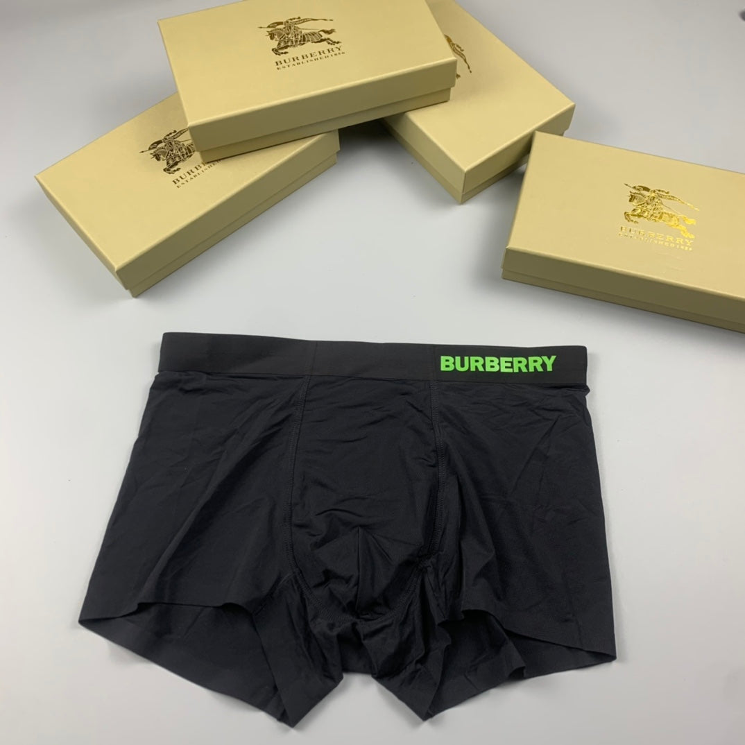 Burberry Grey Neon Green Waist Letters Boxer Briefs, image 3