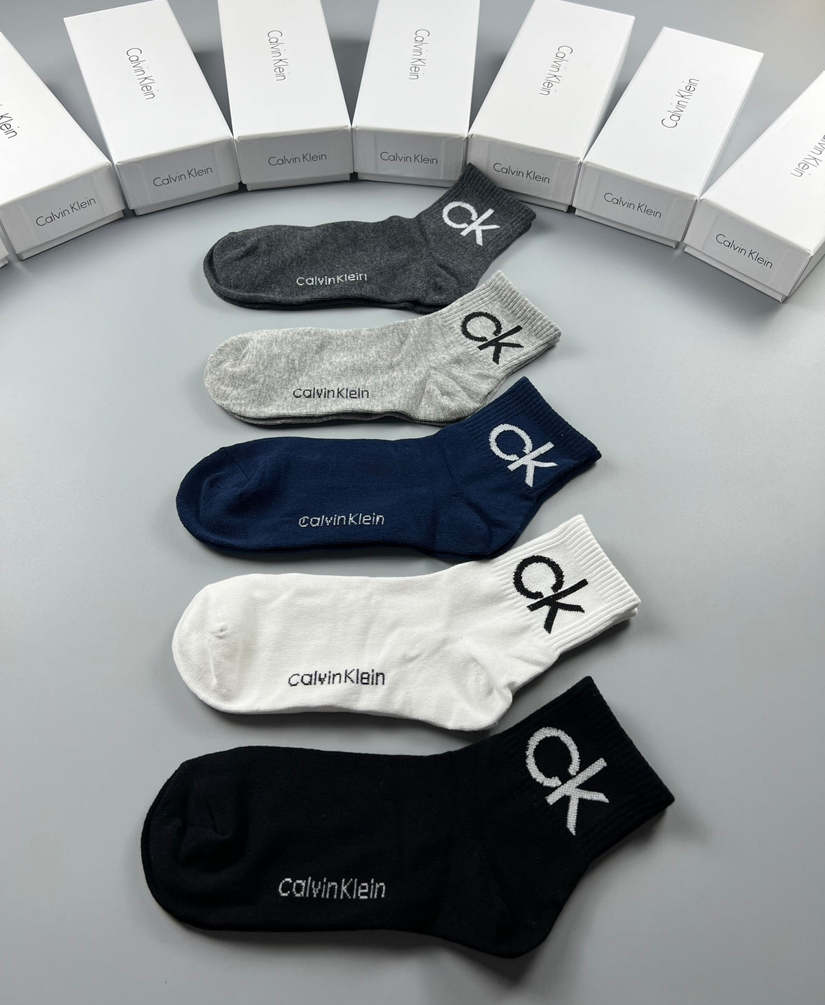 Calvin Klein Muted Shades Contrast CK Marks Ankle Socks, image 8