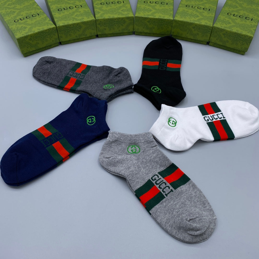 Gucci Muted Bold Multicolour Stripes Ankle Socks, image 9