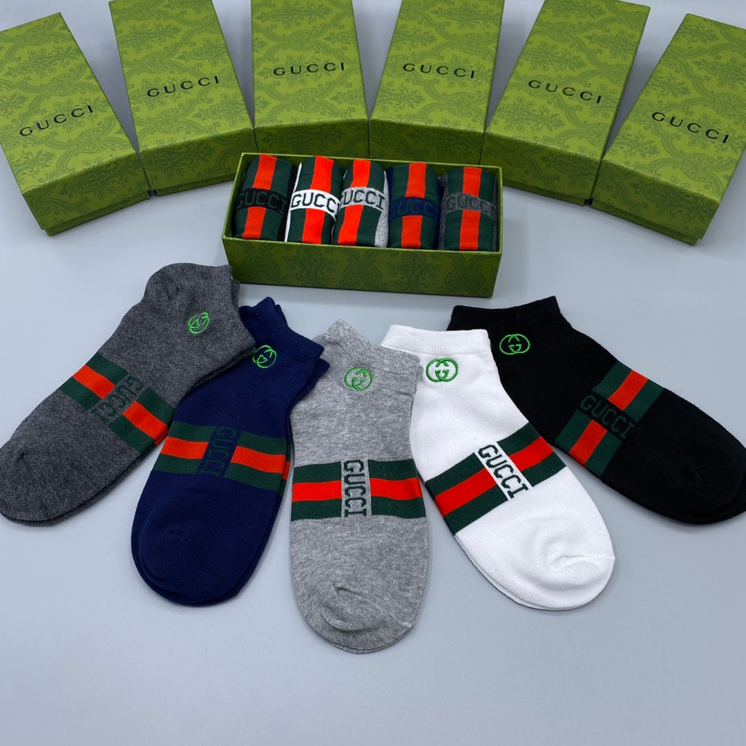 Gucci Muted Bold Multicolour Stripes Ankle Socks, image 7