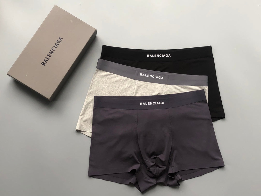 Balenciaga Beige Grey Black Fine Waist Text Boxer Briefs, image 3