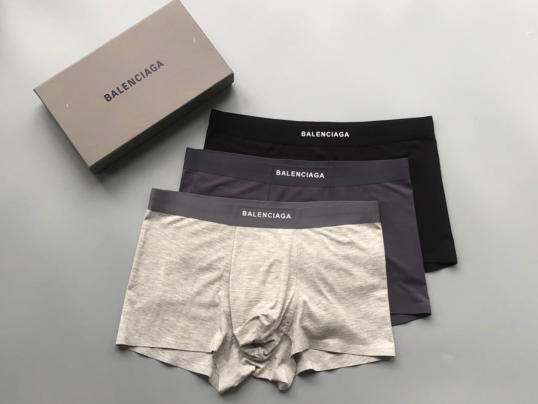 Balenciaga Beige Grey Black Fine Waist Text Boxer Briefs, image 1