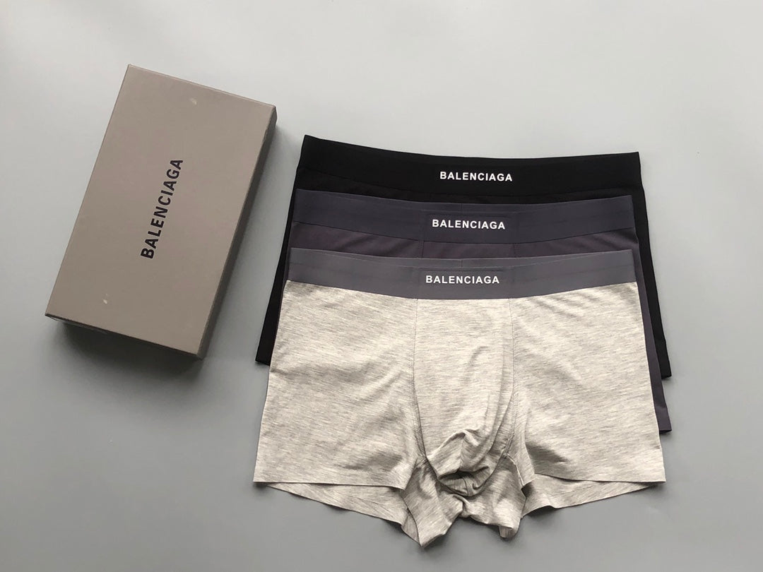 Balenciaga Beige Grey Black Fine Waist Text Boxer Briefs, image 2