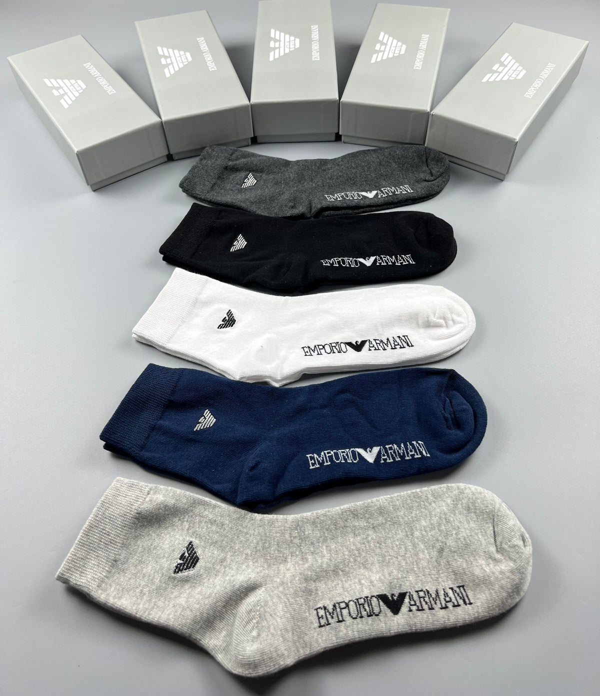 Armani Eagle Detail Low-Cut Socks, Box of 5 Pairs, gallery image 9