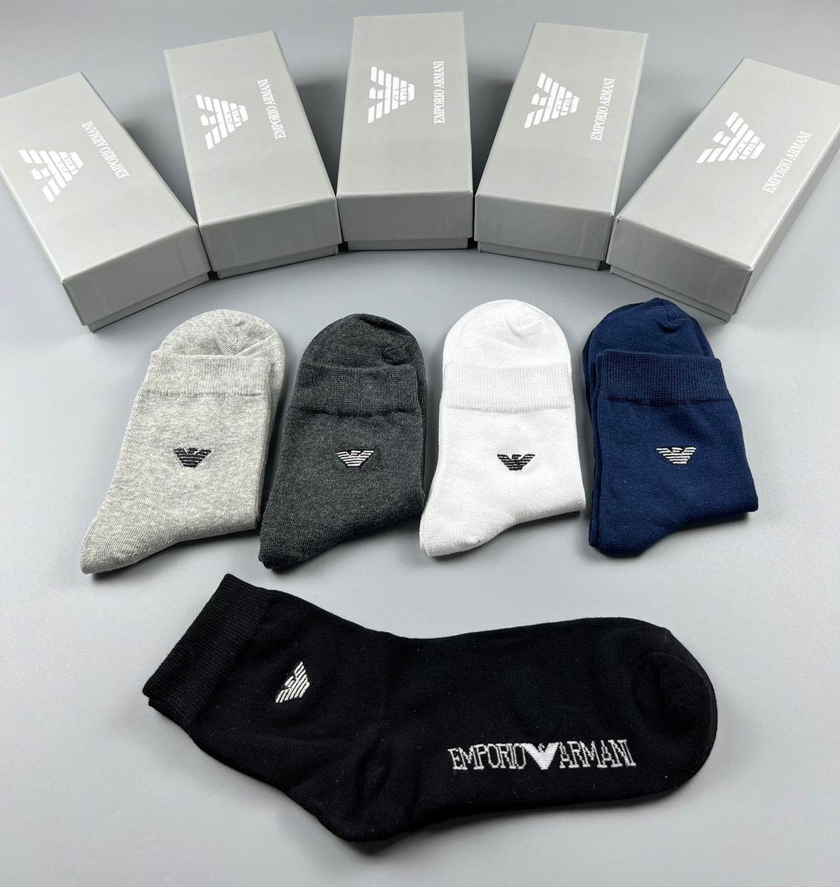 Armani Eagle Detail Low-Cut Socks, Box of 5 Pairs, gallery image 5