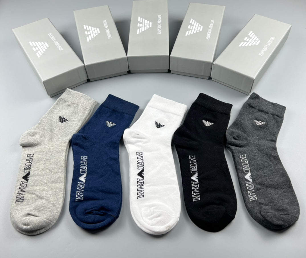 Armani Eagle Detail Low-Cut Socks, Box of 5 Pairs, gallery image 8