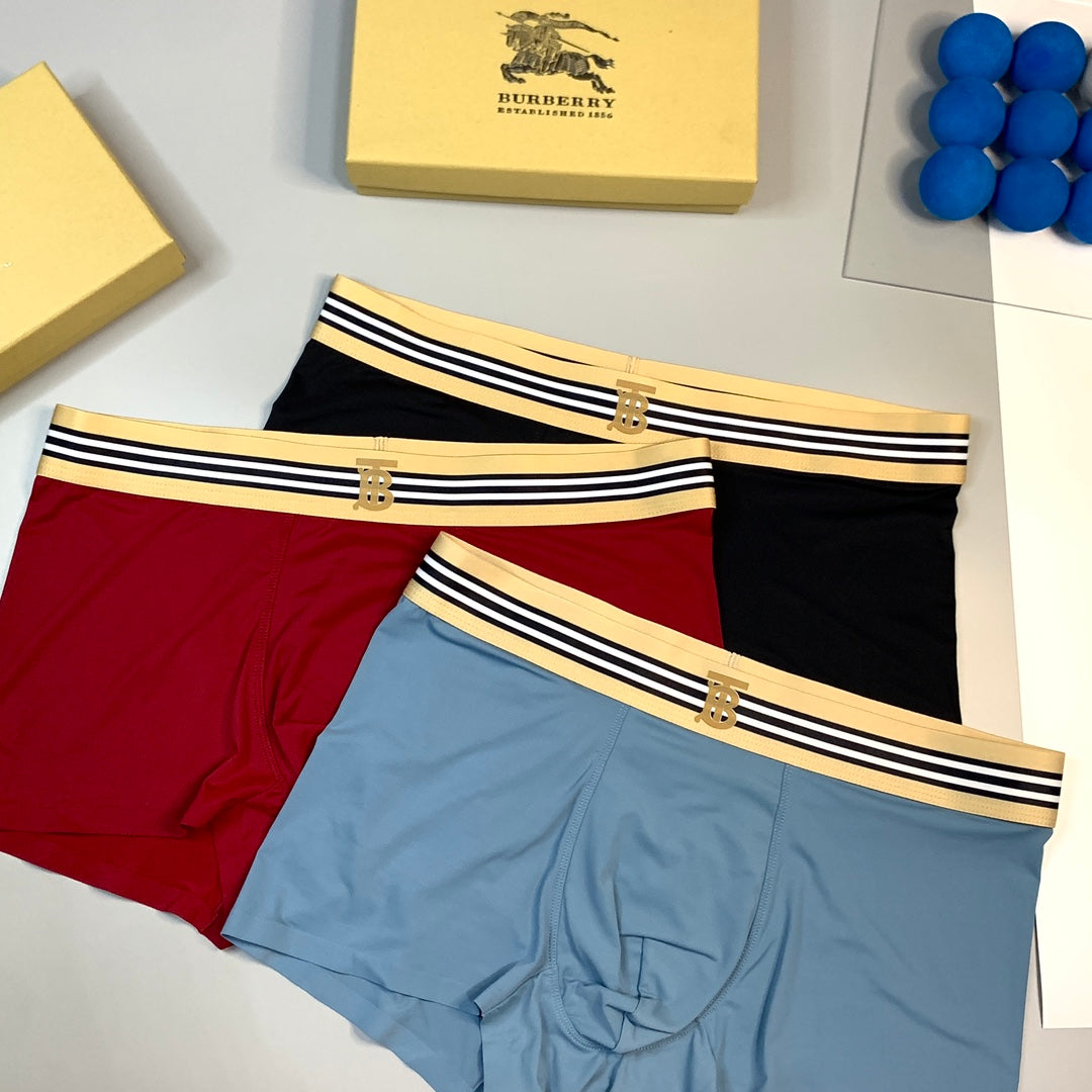Burberry Blue Red Black Bright Stripe Waist Boxer Briefs, image 5