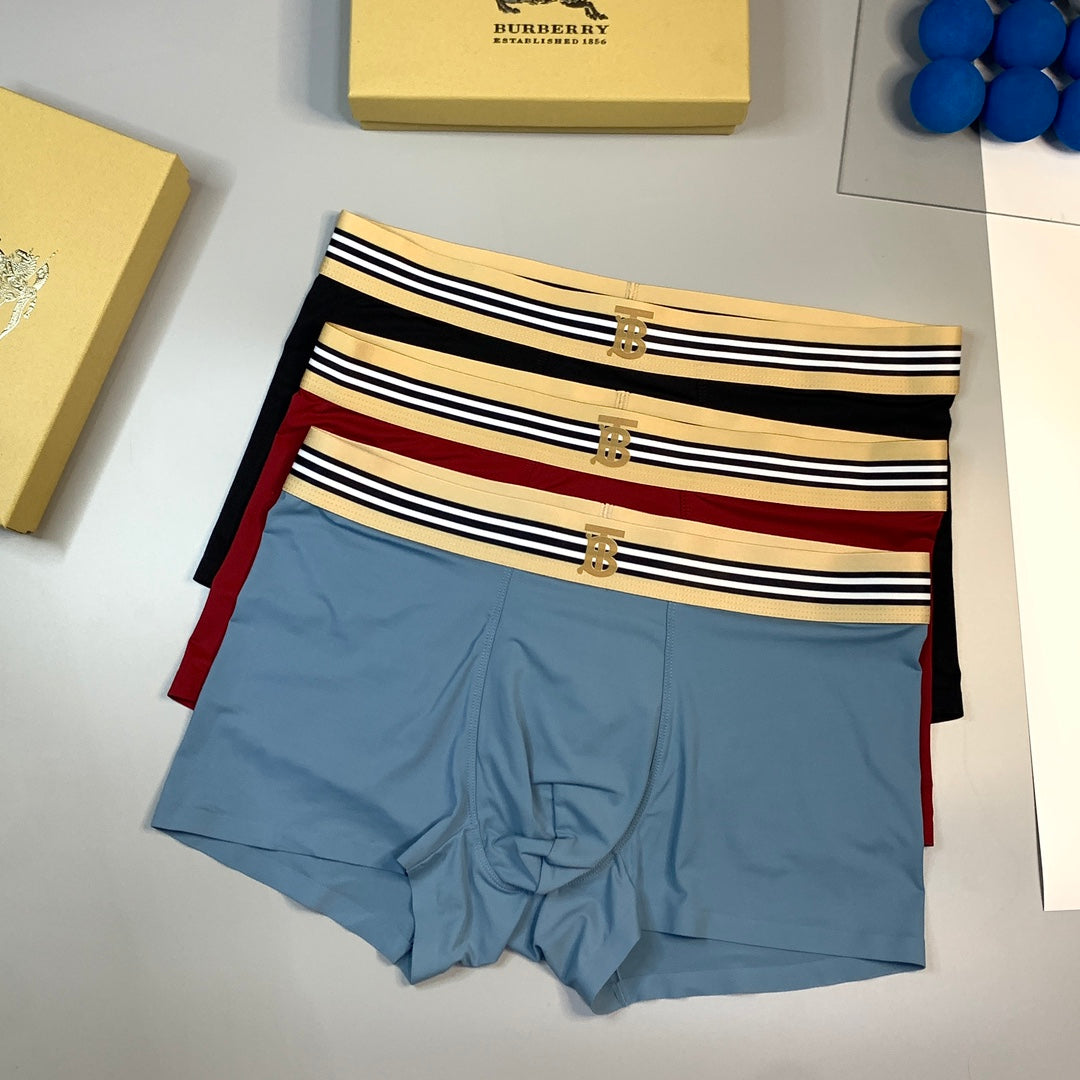 Burberry Blue Red Black Bright Stripe Waist Boxer Briefs, image 1
