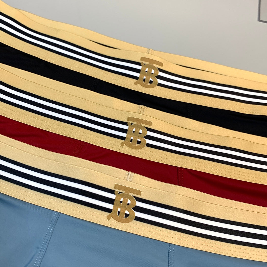 Burberry Blue Red Black Bright Stripe Waist Boxer Briefs, image 6