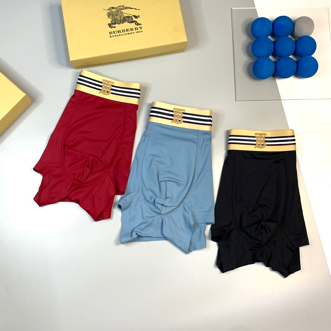 Burberry Blue Red Black Bright Stripe Waist Boxer Briefs, image 9