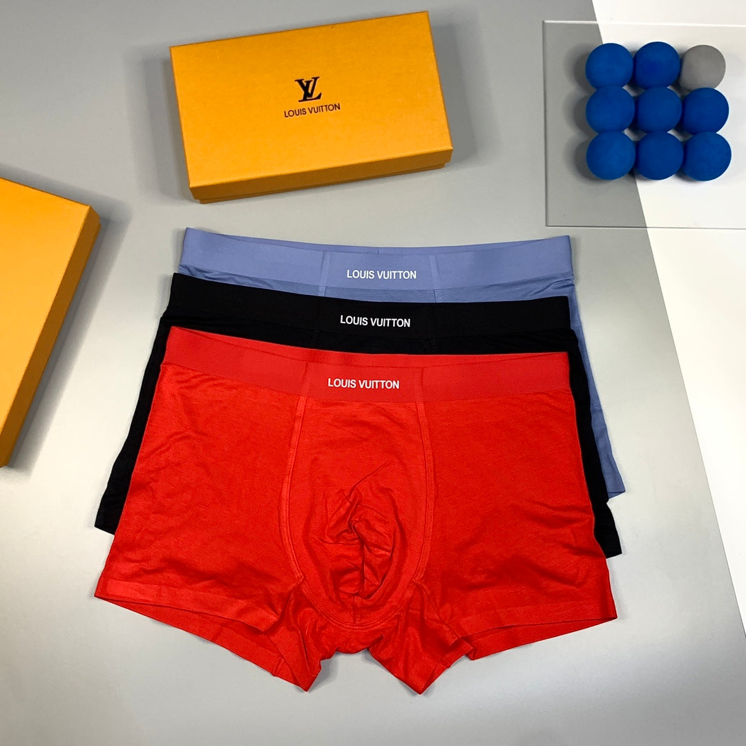 Louis Vuitton Red Black Broad Waist Boxer Briefs, image 1