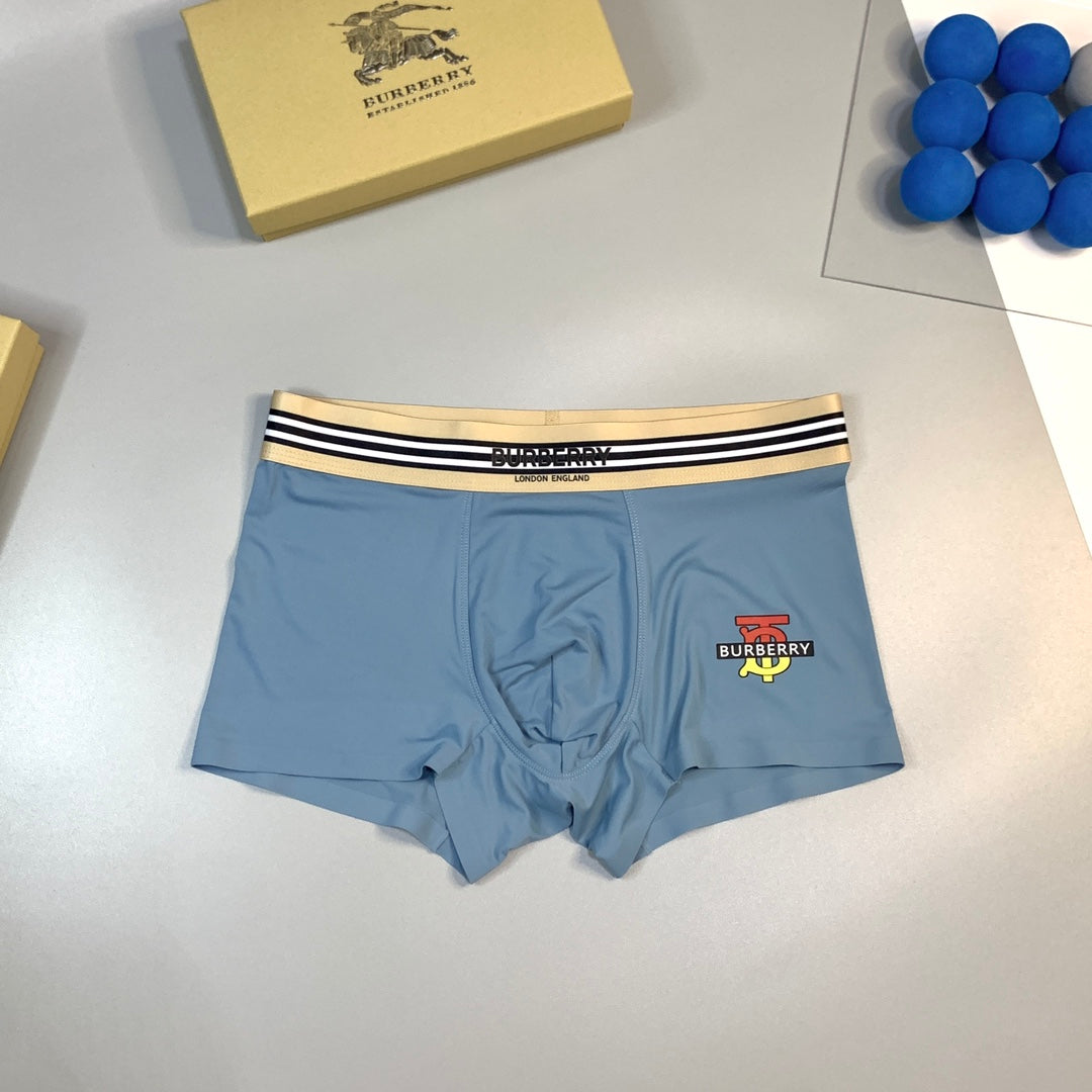 Burberry Grey Blue Black Striped Waist Figures Boxer Briefs, image 4