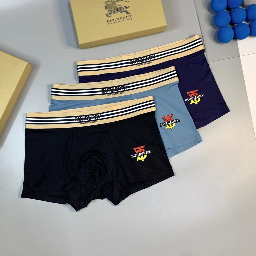 Burberry Grey Blue Black Striped Waist Figures Boxer Briefs, image 5