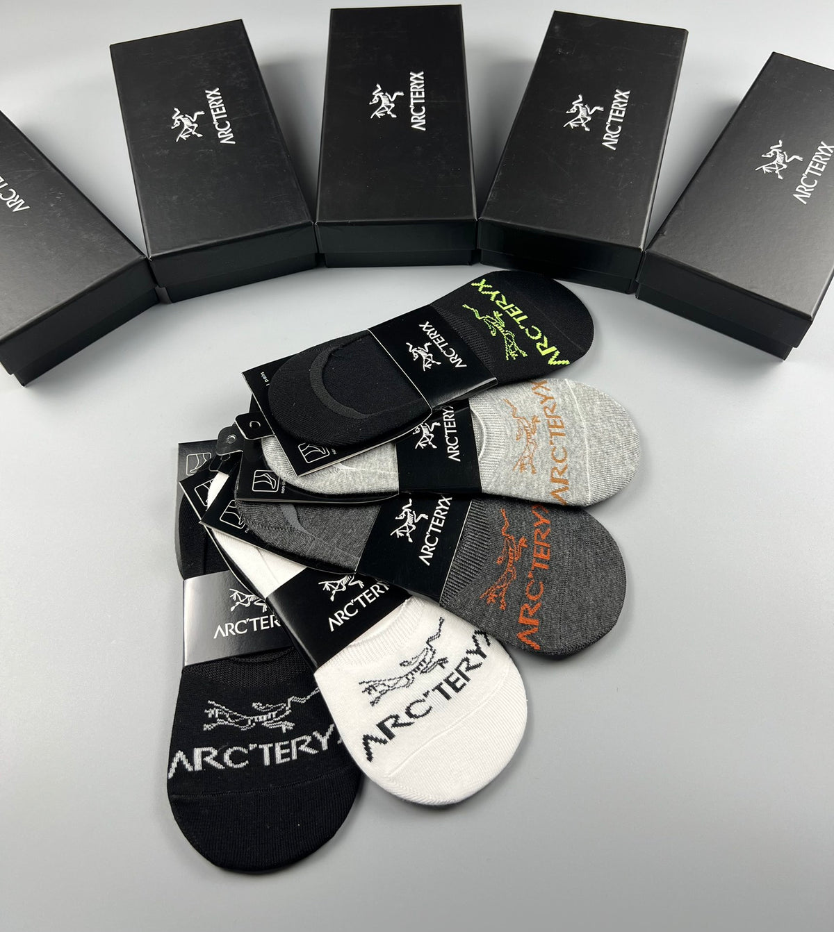 Arc'teryx Neutral Packaged Small Foot Text No-Show Socks, image 8