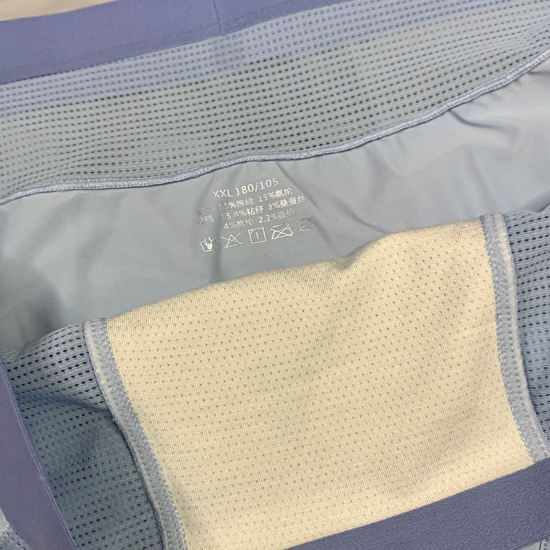 Prada Light Blue Beige Grey Small Waist Text Boxer Briefs, image 6