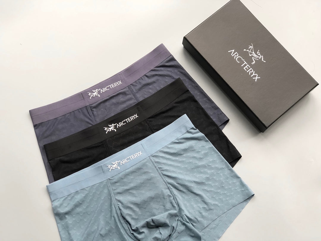 Arc'teryx Boxed Black Grey Blue Text Waist Boxer Briefs, image 7
