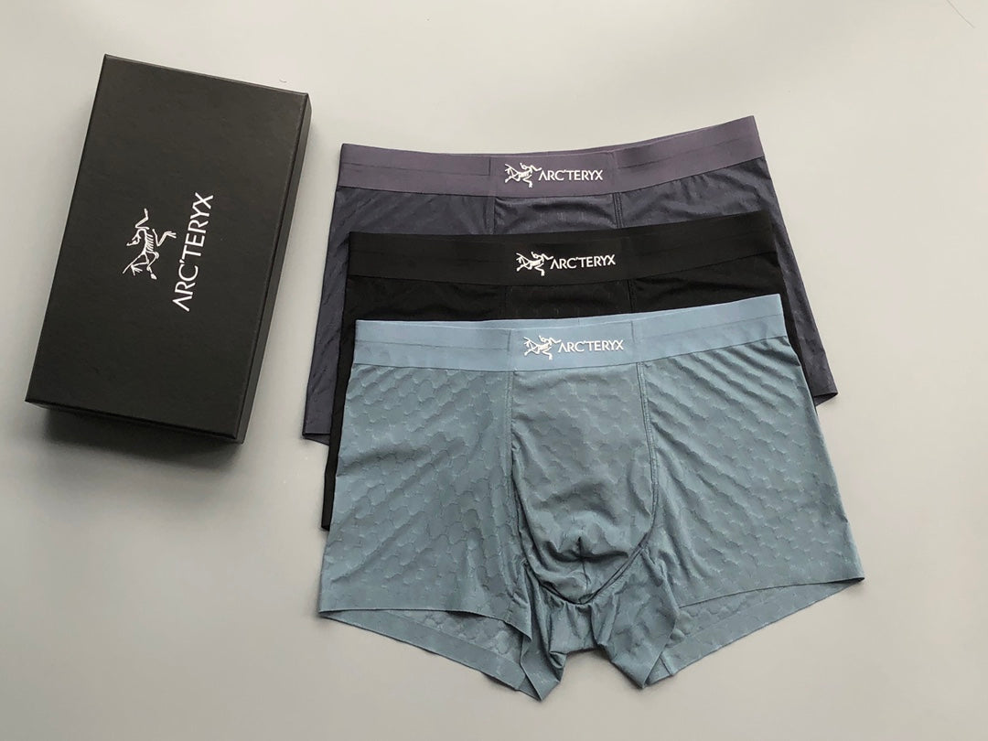 Arc'teryx Boxed Black Grey Blue Text Waist Boxer Briefs, image 6