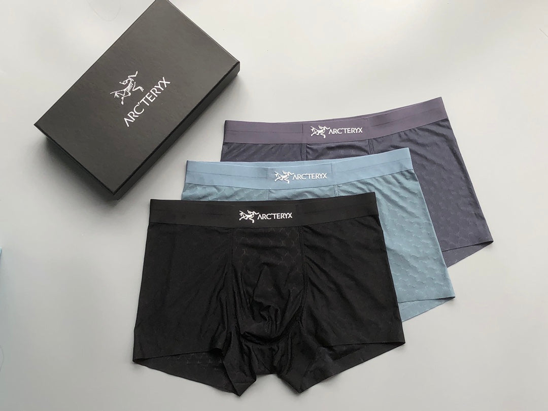 Arc'teryx Boxed Black Grey Blue Text Waist Boxer Briefs, image 5