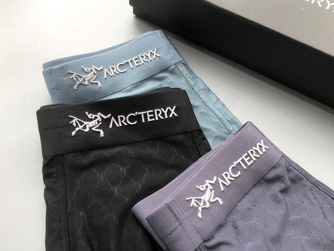 Arc'teryx Boxed Black Grey Blue Text Waist Boxer Briefs, image 8