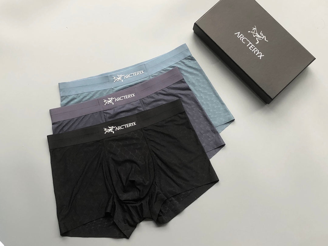 Arc'teryx Boxed Black Grey Blue Text Waist Boxer Briefs, image 9
