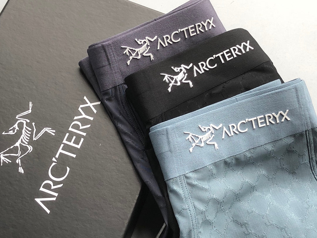 Arc'teryx Boxed Black Grey Blue Text Waist Boxer Briefs, image 2