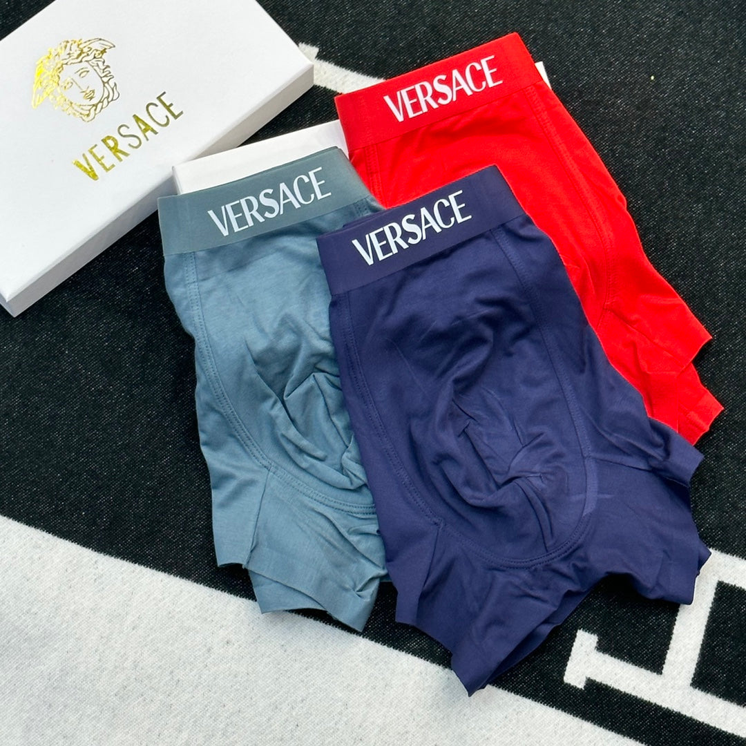 Versace Red Grey Navy Small Chest Motifs Boxer Briefs, image 5