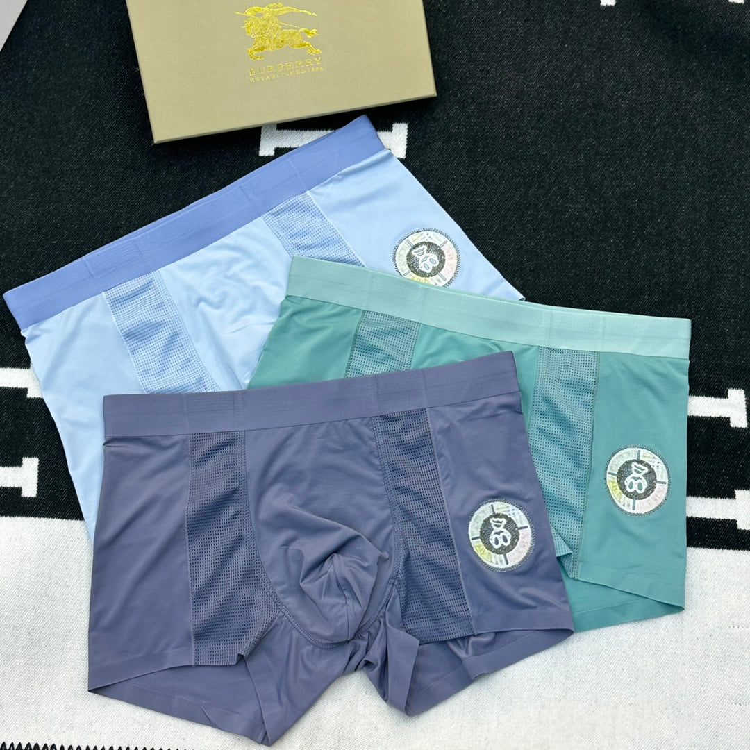 Burberry Pale Blue Green Waist Round Emblem Boxer Briefs, image 4