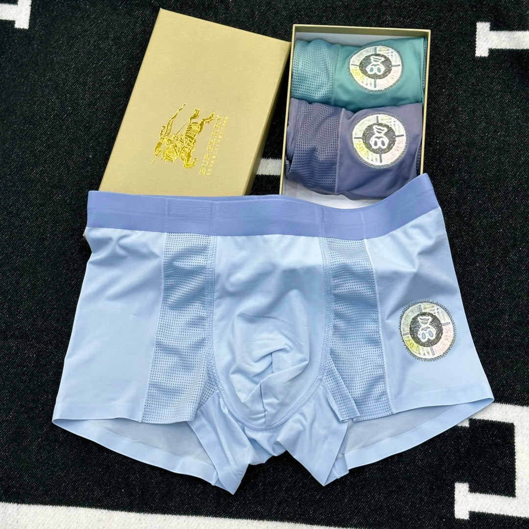 Burberry Pale Blue Green Waist Round Emblem Boxer Briefs, image 1