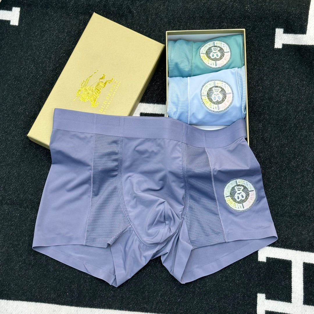 Burberry Pale Blue Green Waist Round Emblem Boxer Briefs, image 2