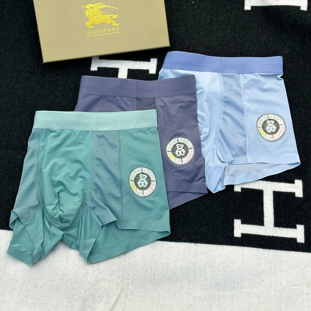 Burberry Pale Blue Green Waist Round Emblem Boxer Briefs, image 6