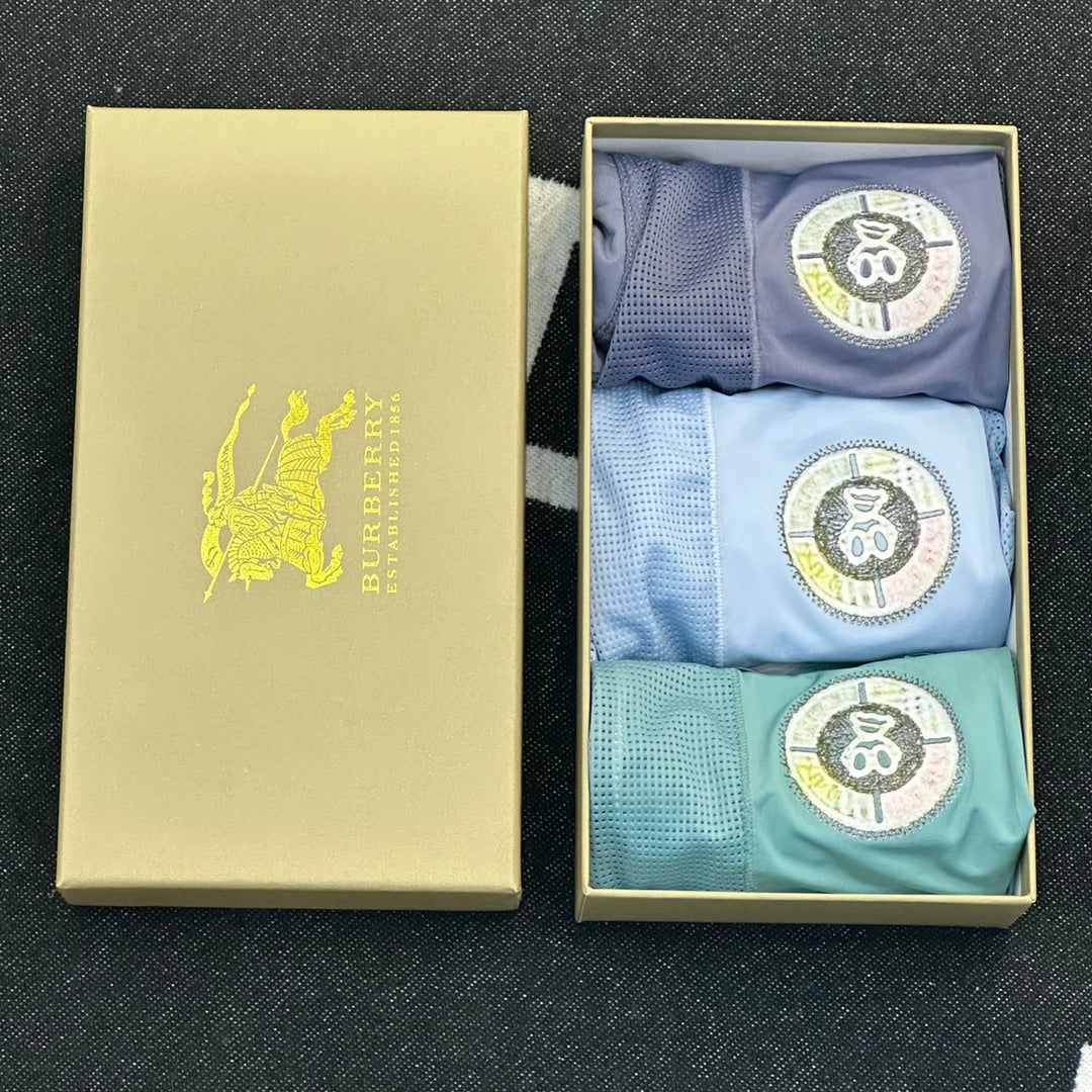 Burberry Pale Blue Green Waist Round Emblem Boxer Briefs, image 7
