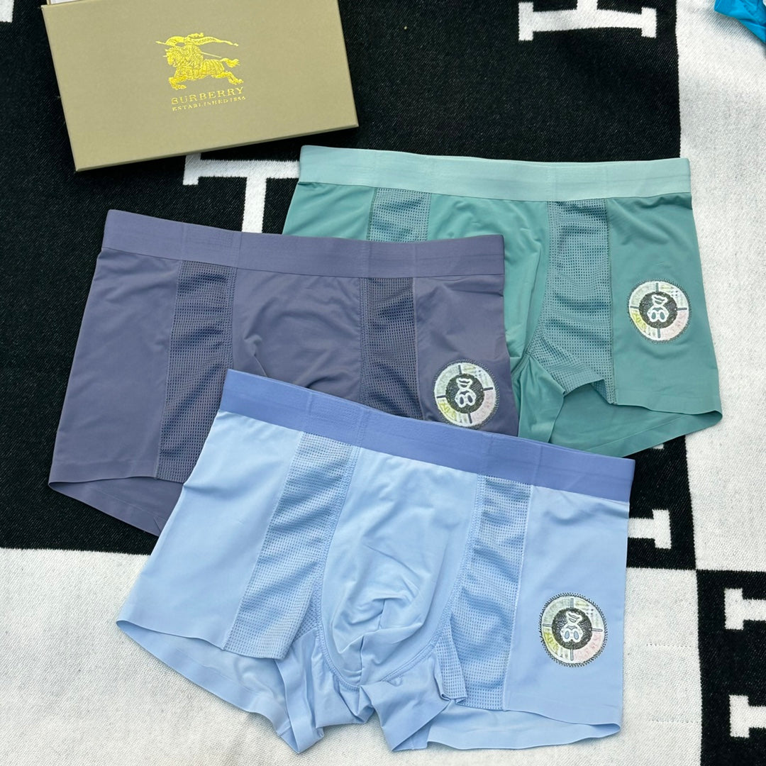 Burberry Pale Blue Green Waist Round Emblem Boxer Briefs, image 3