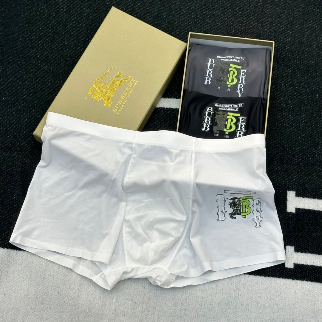 Burberry Boxed Grey Black Yellow Ornamental B Boxer Briefs, image 7