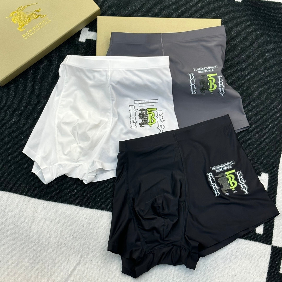 Burberry Boxed Grey Black Yellow Ornamental B Boxer Briefs, image 5