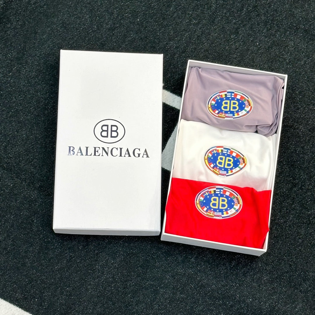 Balenciaga Red Grey White Round Emblem Boxer Briefs, image 9