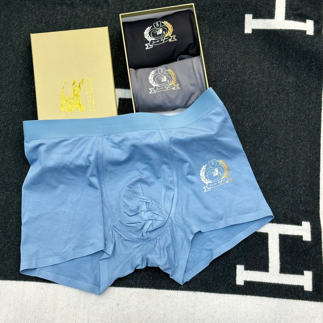 Burberry Blue Grey Black Broad Waist Boxer Briefs, image 5
