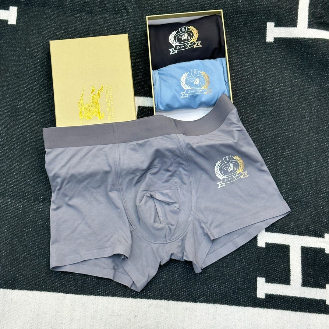 Burberry Blue Grey Black Broad Waist Boxer Briefs, image 6