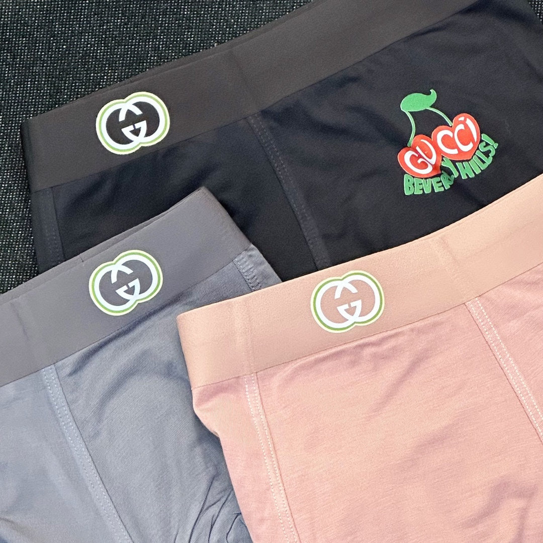 Gucci Pink Grey Black Small Stripe Patch Boxer Briefs, image 5