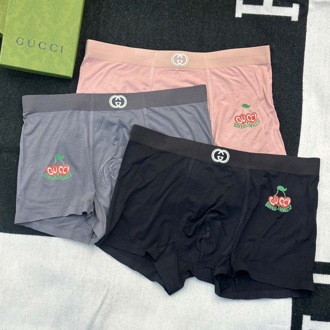 Gucci Pink Grey Black Small Stripe Patch Boxer Briefs, image 1